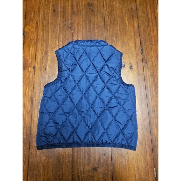 Janie and Jack Quilted Vest Navy Blue Puffer Snap Front 12-18m - Picture 7 of 7